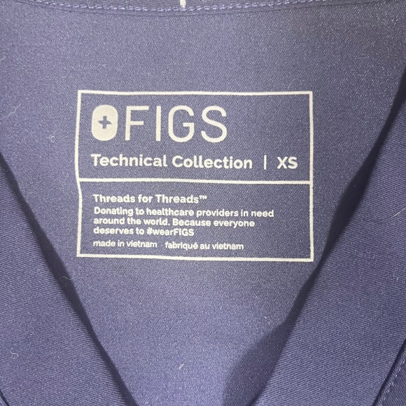 FIGS Mens Technical Collection Leon Two-Pocket Scrub Top Navy Blue XS M20SW1023 - Picture 2 of 4